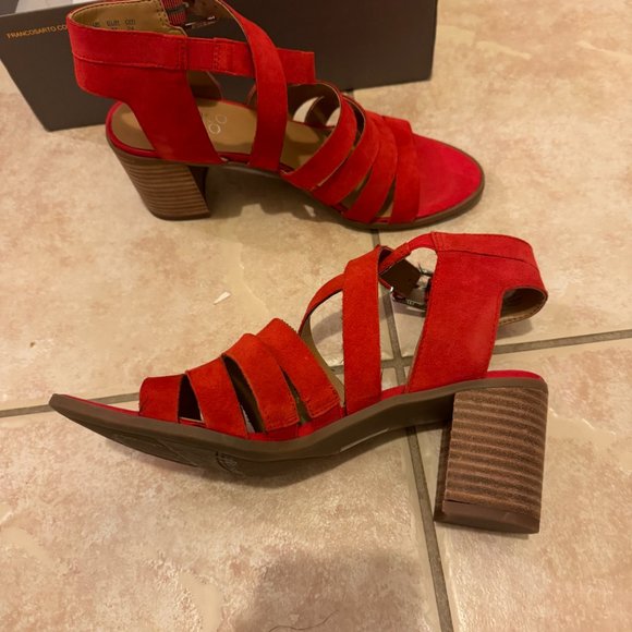 Franco Sarto Strappy Red Heels - Picture 5 of 7